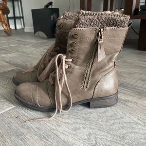 Women’s brown combat boots